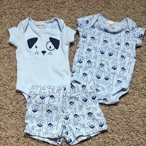Baby Boys' Blue Dog Print Matching Set